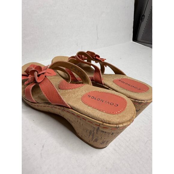 Covington Y2K Coral Floral Aesthetic Womens Wedge Sandals Size 9 - Picture 5 of 6